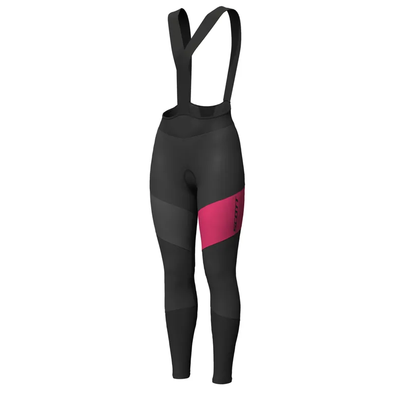 Scott RC Warm WB +++ Womens Bib Tights - Black/Azalea Pink - Image 2