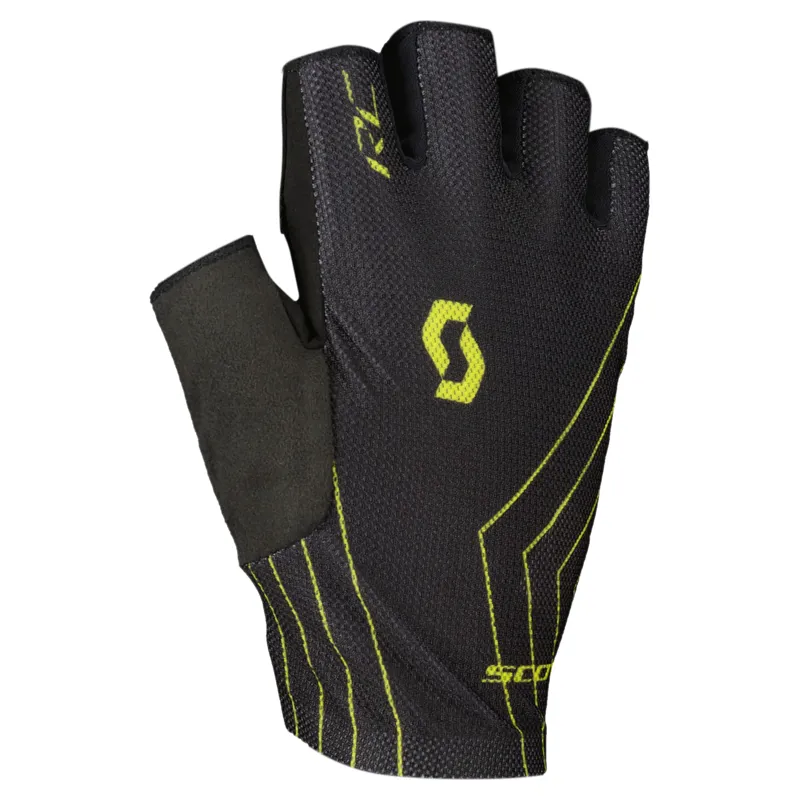 Scott RC Team Short Finger Gloves - Black/Sulphur Yellow