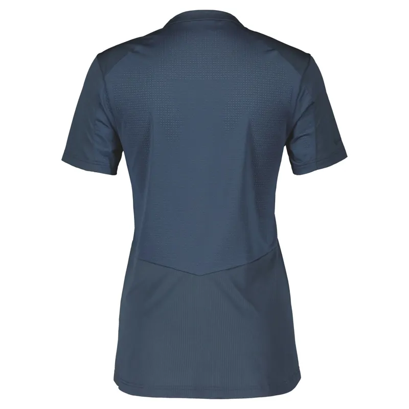 Scott Trail Flow Zip Women's Short Sleeve Jersey - Metal Blue/Dark Blue - Image 3