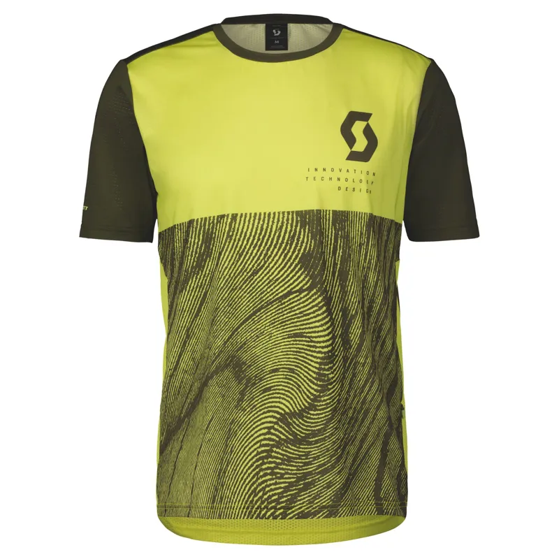 Scott Trail Vertic Men's Short Sleeve Jersey - Bitter Yellow/Fir Green - Image 3