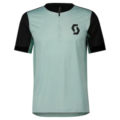 Scott Trail Vertic Zip Men's Short Sleeve Jersey - Fir Green/Black