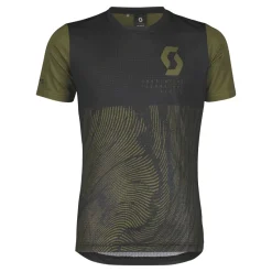 Scott Trail Vertic 10 Junior Short Sleeve Jersey - Black/Fir Green