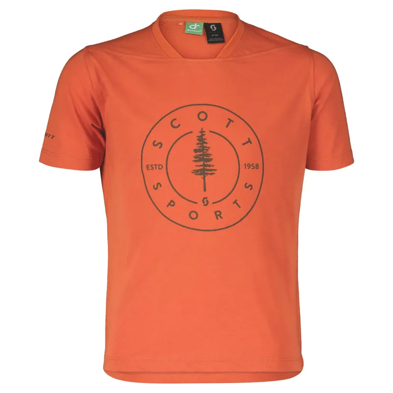 Scott Trail Flow 10 DRI Junior Short Sleeve Jersey - Braze Orange - Image 2