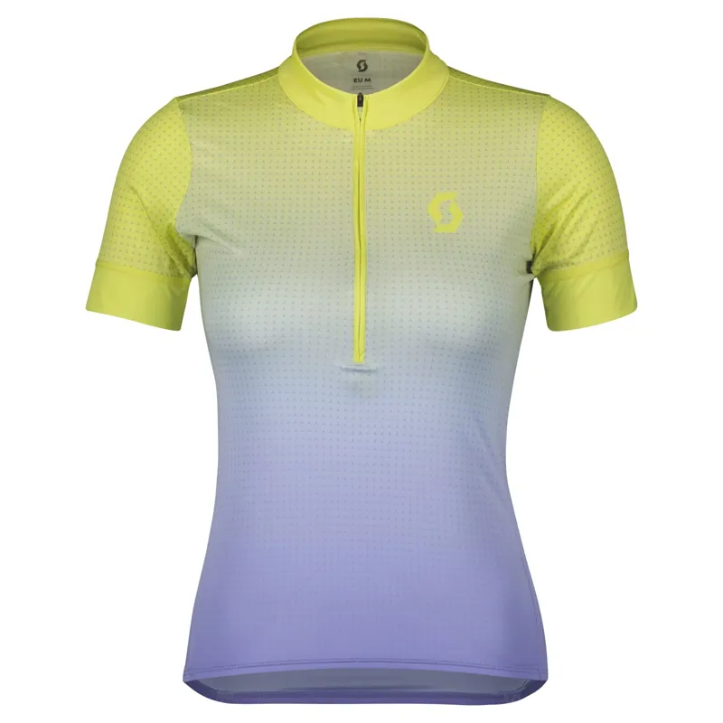 Scott Endurance 15 Women's Short Sleeve Jersey - Bitter Yellow/Dream Blue - Image 2